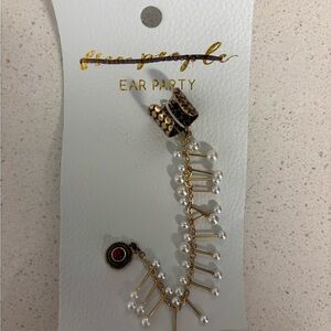 Free People Gold and White Earrings with Vintage Charm